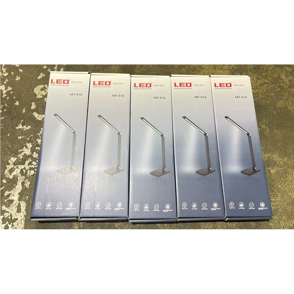 (5) MULTIFUNCTIONAL LED DESK LAMPS WITH ADJUSTABLE ANGLE & POWER CORD