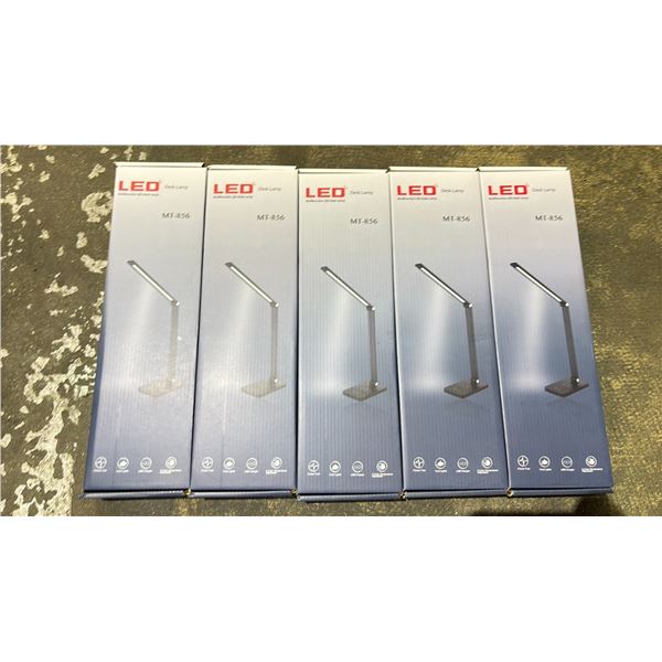 (5) MULTIFUNCTIONAL LED DESK LAMPS WITH ADJUSTABLE ANGLE & POWER CORD