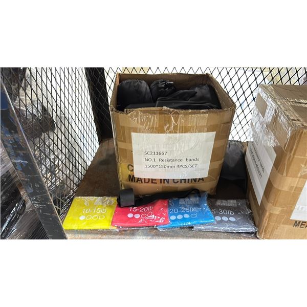 CASE OF 4 PIECE RESISTANCE BANDS SETS IN SOFT TRANSPORT CASES