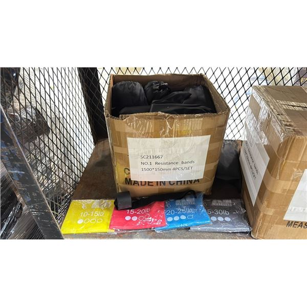 CASE OF 4 PIECE RESISTANCE BANDS SETS IN SOFT TRANSPORT CASES