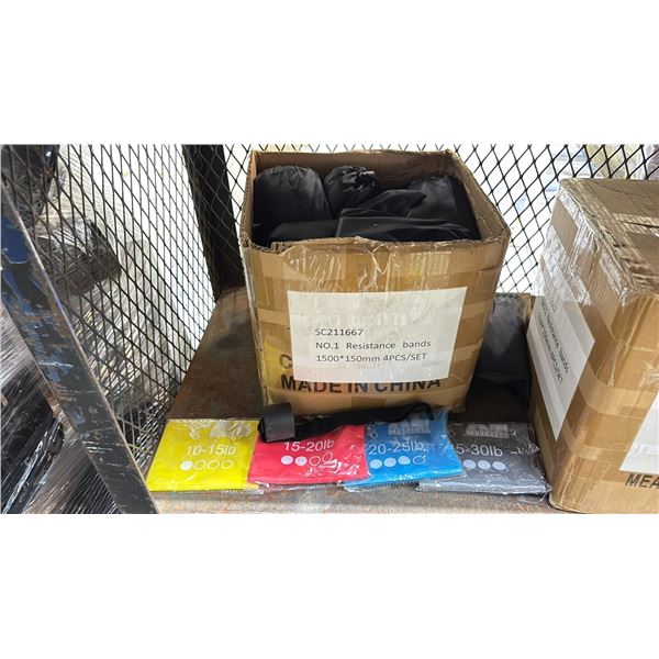 CASE OF 4 PIECE RESISTANCE BANDS SETS IN SOFT TRANSPORT CASES