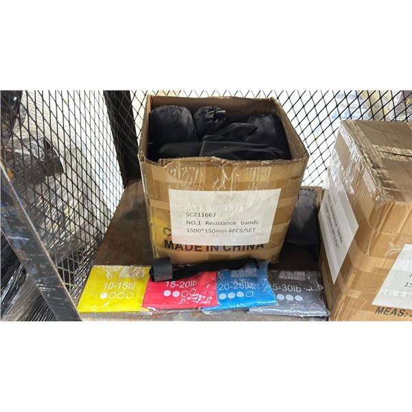 CASE OF 4 PIECE RESISTANCE BANDS SETS IN SOFT TRANSPORT CASES