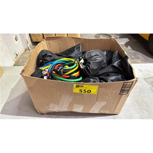 CASE OF RESISTANCE EXERCISE BANDS IN SOFT TRANSPORT CASES