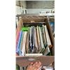 Image 2 : SHELF OF ASSORTED CHILDREN'S BOOKS, FABRIC SCRAPS, BOX OF PAINTED POPSICLE STICKS & MORE