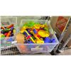 Image 2 : 3 PLASTIC BINS OF ASSORTED PLASTIC TOYS