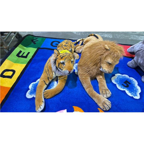 APPROXIMATELY 52" LONG MELISSA & DOUG  PLUSH LION & TIGER