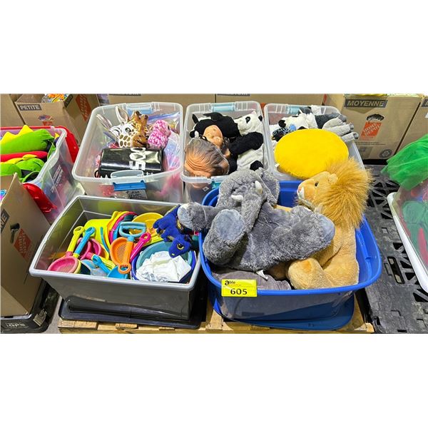 PALLET OF ASSORTED PLUSH TOYS, ANIMAL MASKS, BUCKETS &MORE *MUST TAKE ALL ON PALLET*