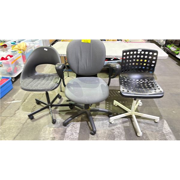 3 ASSORTED OFFICE CHAIRS