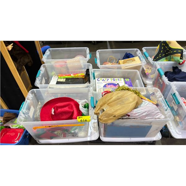 PALLET OF ASSORTED CHILDREN'S HATS, CRAFTING SUPPLIES, PAPER LANTERNS, CHRISTMAS GARLAND & MORE