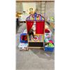 Image 1 : MELISSA & DOUG KIDS PUPPET THEATRE & 2 TOTES OF ASSORTED HAND PUPPETS