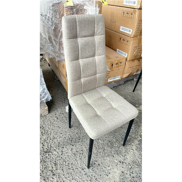 BOX OF 6 KD FURNITURE BROWN FABRIC DINING CHAIRS WITH BLACK LEGS - C1MM011S - O