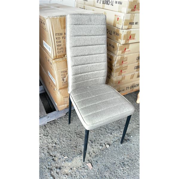 BOX OF 6 KD FURNITURE BROWN FABRIC DINING CHAIRS WITH BLACK LEGS - C1MM012S - O