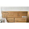 Image 2 : BOX OF 6 KD FURNITURE BROWN FABRIC DINING CHAIRS WITH BLACK LEGS - C1MM012S - O