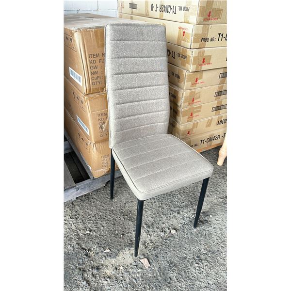 BOX OF 6 KD FURNITURE BROWN FABRIC DINING CHAIRS WITH BLACK LEGS - C1MM012S - O