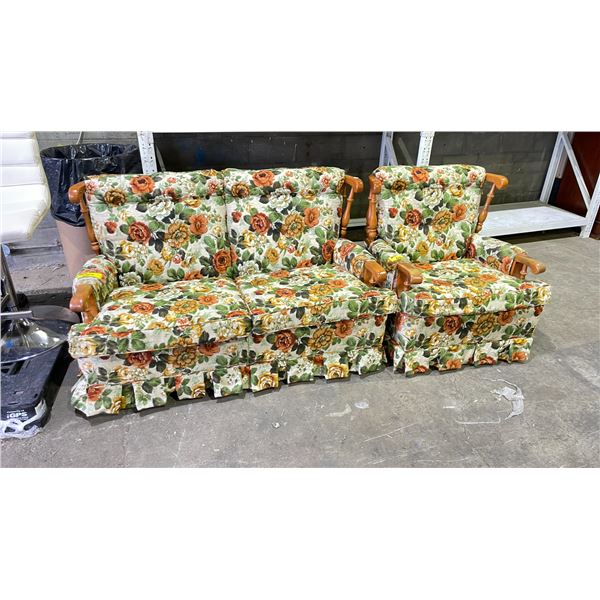 2-PC FLORAL SOFA & CHAIR SET