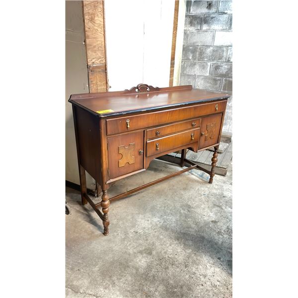 WOOD SIDE BOARD WITH 3 DRAWERS & 2 DOORS 54"W X 20"D X 42"H