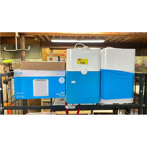 2 BLUEAIR AIR PURIFIERS & 4 REPLACEMENT FILTERS