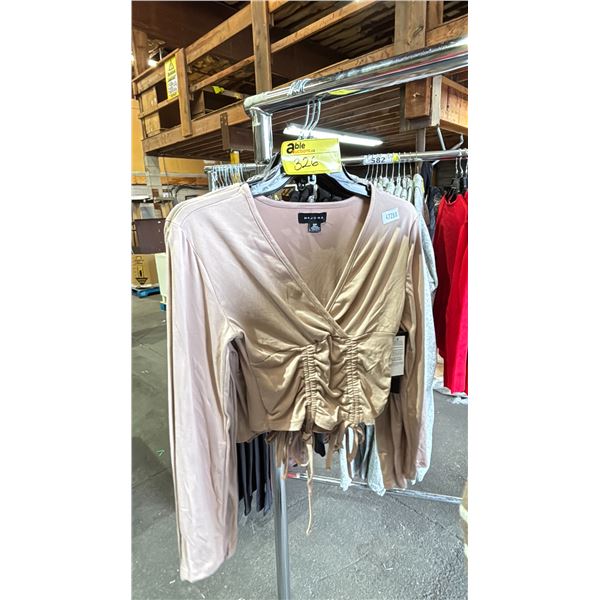 (4) MAJORA LADIES BEIGE SHIRTS (1 SIZE S & 3 SIZE M)