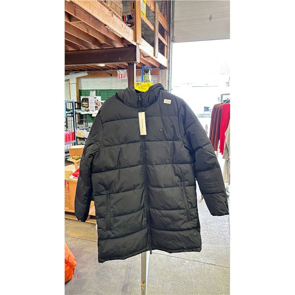 CALVIN KLEIN BLACK SIZE M LONG PUFFER COAT