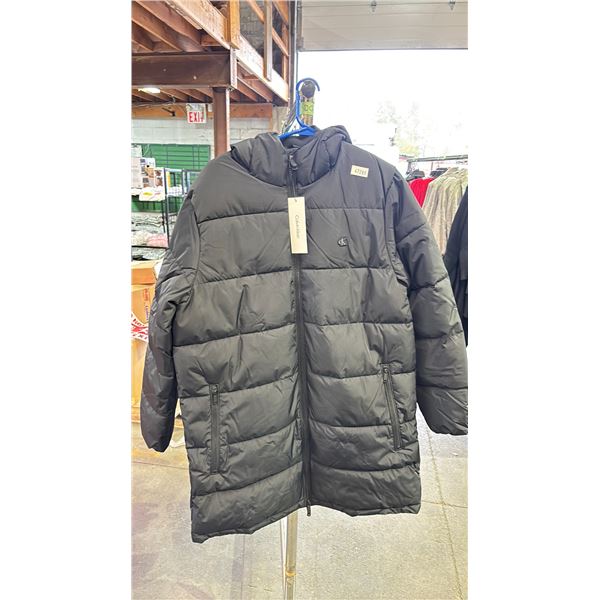 CALVIN KLEIN BLACK SIZE M LONG PUFFER COAT