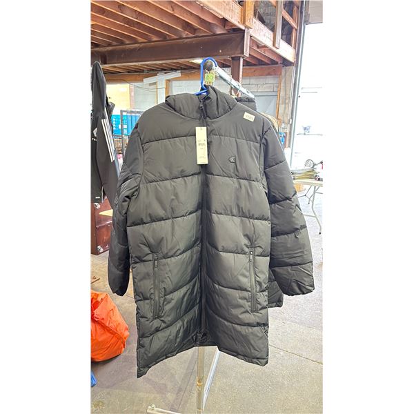 CALVIN KLEIN BLACK SIZE M LONG PUFFER COAT