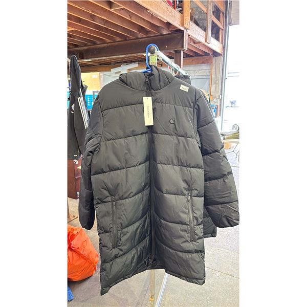 CALVIN KLEIN BLACK SIZE M LONG PUFFER COAT