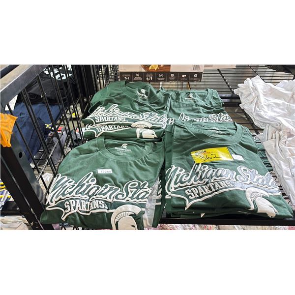(14) GREEN MICHIGAN STATE SPARTANS T-SHIRTS (ASSORTED SIZES)