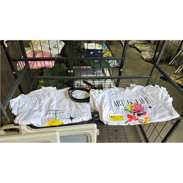 (11) "ART IS LIFE" T-SHIRTS & (2) BELTS (ASSORTED SIZES)