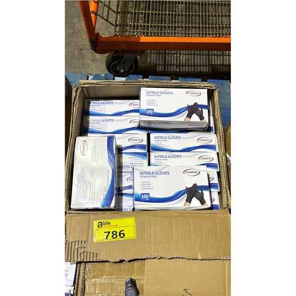 BOX OF BLACK POWDER FREE DISPOSABLE NITRILE GLOVES - 100 PCS PER BOX