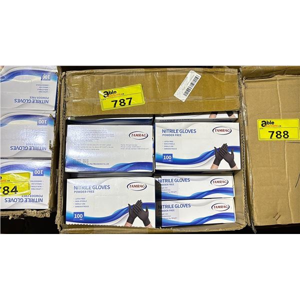 BOX OF BLACK POWDER FREE DISPOSABLE NITRILE GLOVES - 100 PCS PER BOX
