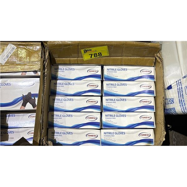 BOX OF BLACK POWDER FREE DISPOSABLE NITRILE GLOVES - 100 PCS PER BOX