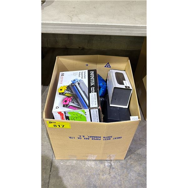 BOX OF GAME CONTROLLERS, SPEAKERS, HEADPHONES & MORE - * WORKING CONDITION UNKNOWN/MAY BE MISSING