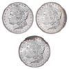 Image 1 : Group of (3) NGC Graded Morgan Silver Dollars, 1887 // 1896,