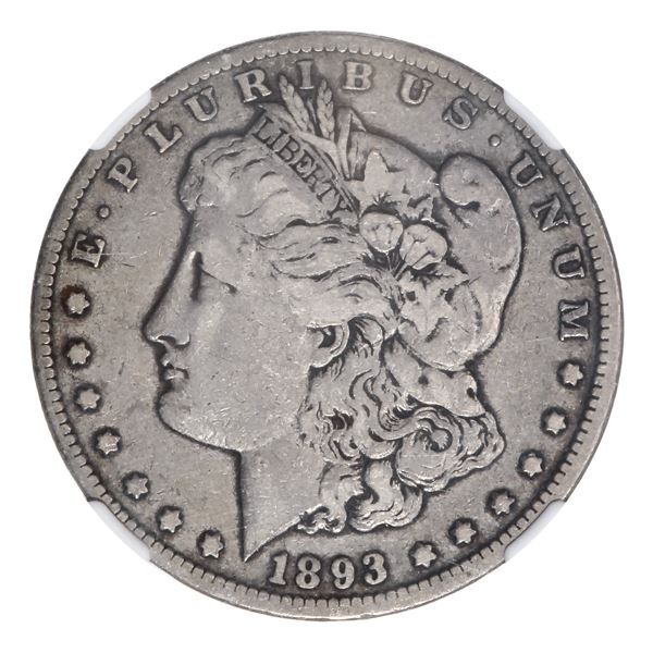 1893-CC, $1 Morgan Silver Dollar, NGC F15,