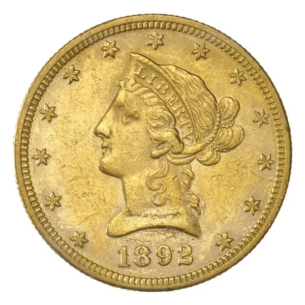 1892 $10 Gold Liberty Head Eagle,