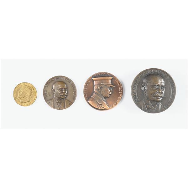 Group of (4) Graf Zeppelin Related Medals, 1909-1930,