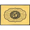 Image 1 : Fr. 1231-SP 5 Cents Specimen Reverse with Medium Wide Margins, Not from Shield (Fr-1231),