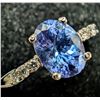Image 1 : PLATINUM(2.93G), TANZANITE (0.6CT), DIAMOND (0.05CT)RING, SIZE 5.5, APPRAISED INSURANCE VALUE $2380