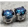 Image 2 : 10K(0.72G), LAB BLUE DIAMOND  (0.86CT) EARRINGS,  SUGGESTED RETAIL VALUE $1400