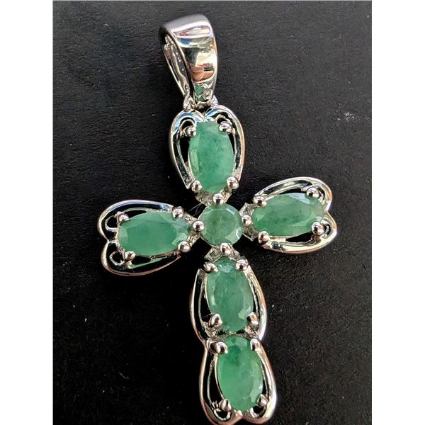 SILVER(2.35G), EMERALD  (1.35CT)PENDANT