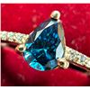 Image 1 : 10K(1.79G), LAB BLUE DIAMOND (0.6CT), MOISSANITE (0.08CT)RING, SIZE 6.5, APPRAISED INSURANCE $1700