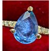 Image 2 : 10K(1.97G), SAPPHIRE (0.9CT), MOISSANITE (0.08CT)RING, SIZE 6.5, APPRAISED INSURANCE VALUE $1375