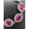 Image 2 : SILVER(6.92G), RUBY (10CT)BRACELET 7-8", SUGGESTED RETAIL VALUE $800