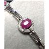 Image 1 : SILVER(9.08G), RUBY  (4CT)BRACELET 7-8",  SUGGESTED  RETAIL VALUE $600