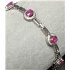 Image 2 : SILVER(9.08G), RUBY  (4CT)BRACELET 7-8",  SUGGESTED  RETAIL VALUE $600