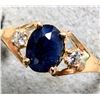 Image 2 : 10K YELLOW GOLD 1.3G BLUE SAPPHIRE 1CT  RING (~SIZE 6.5) APPRAISED INSURANCE VALUE $1700