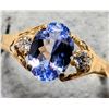 Image 2 : 10K YELLOW GOLD 1.3G TANZANITE 0.9CT + DIA 0.05CT  RING (~SIZE 6.5) APPRAISED  INSURANCE VALUE $1...