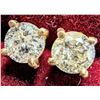 Image 1 : 14K YELLOW GOLD 0.7G NATURAL DIAMOND 0.42CT EARRINGS  APPRAISED  INSURANCE VALUE $1415