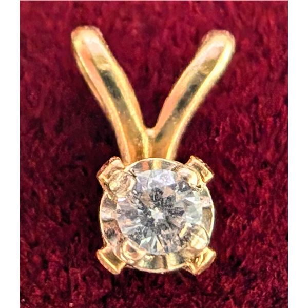 YELLOW GOLD MINI NATURAL DIAMOND PENDANT SUGGESTED RETAIL $350