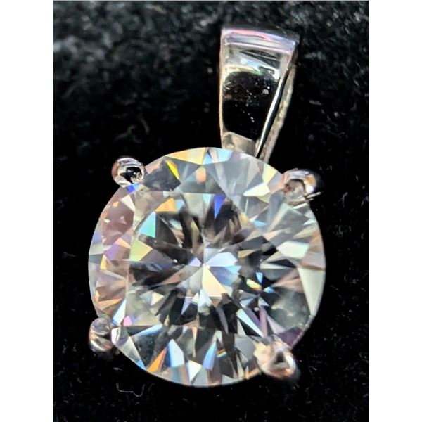 14K(1.3G), MOISSANITE (1.8CT) PENDANT, APPRAISED INSURANCE VALUE $1200